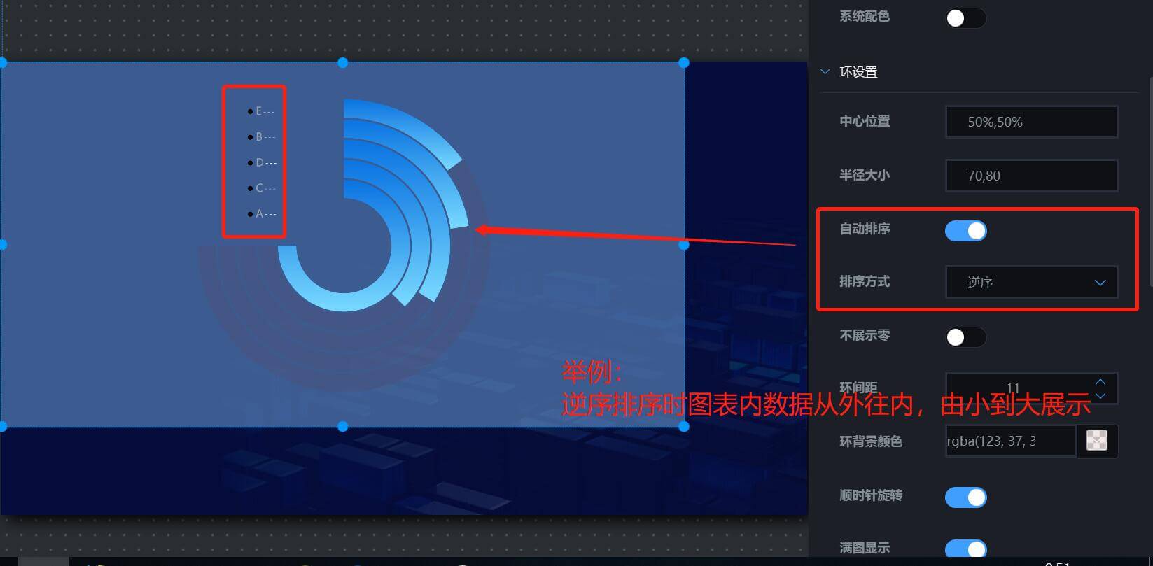 自动排序-倒序设置