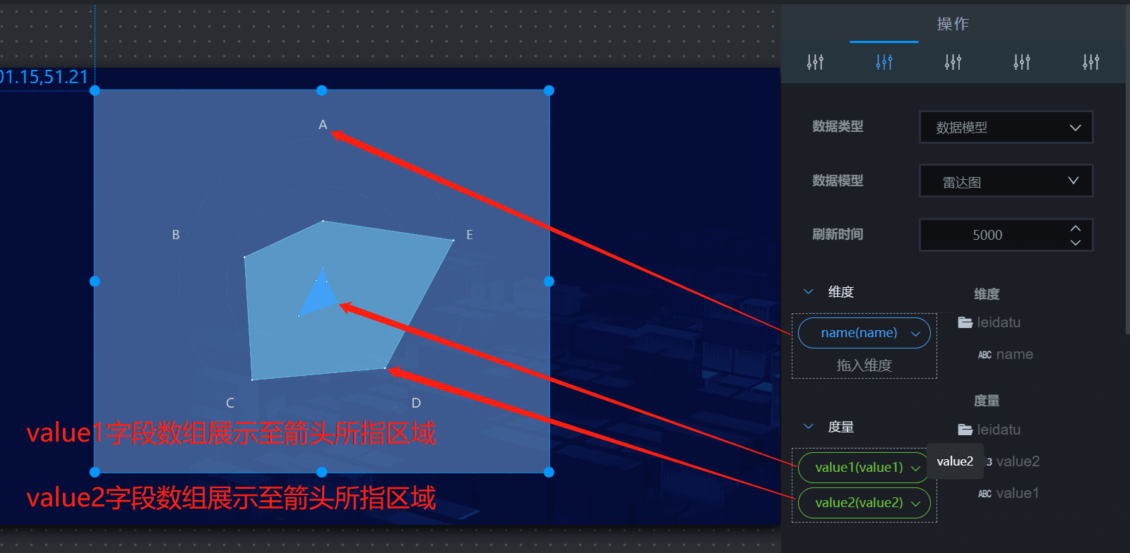 雷达图数据图表展示